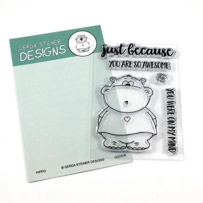 Gerda Steiner Clearstamps - Hippo with Butterfly